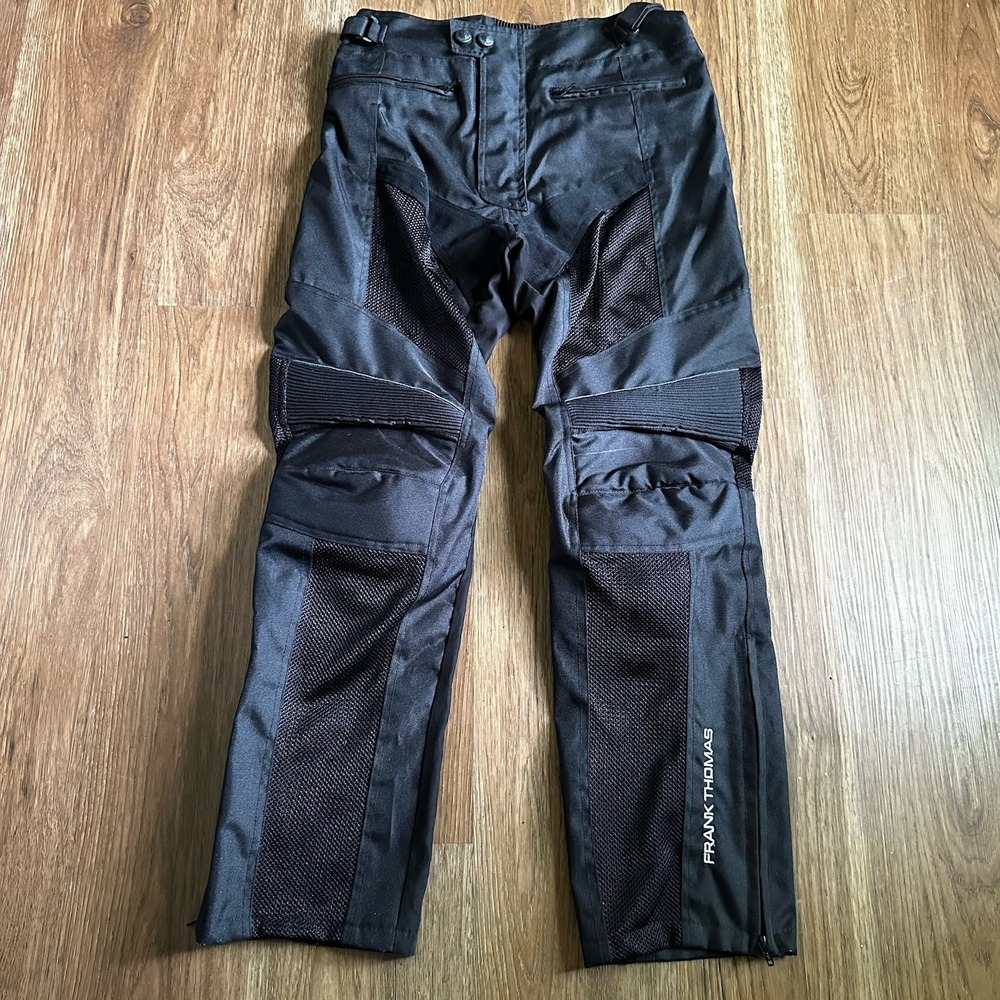 MENS MOTORCYCLE PANTS Frank Thomas Size Medium Padded Mesh Zip Liner Waterproof